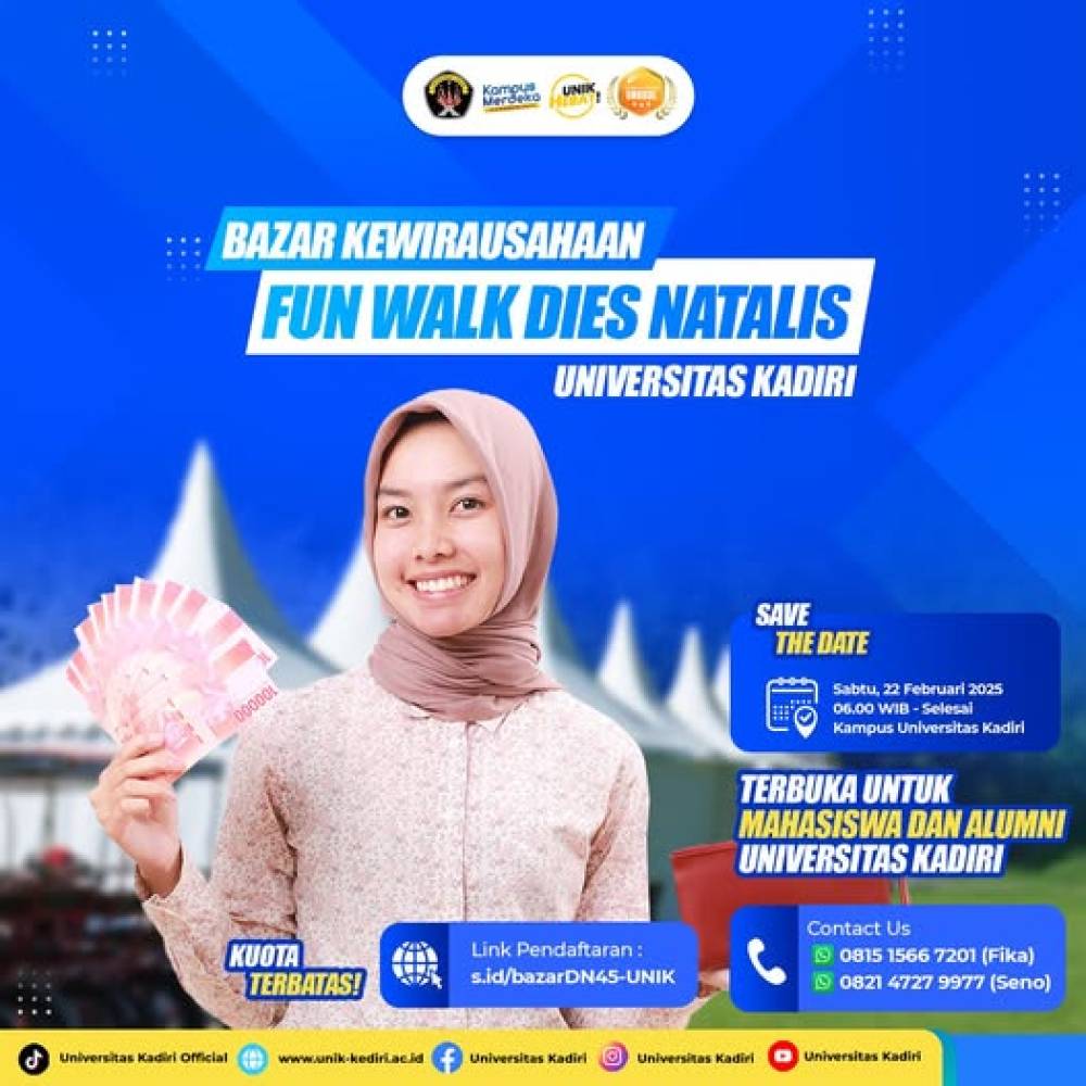 Universitas Kadiri Gelar Bazar Kewirausahaan dan Fun Walk dalam Rangka Dies Natalis