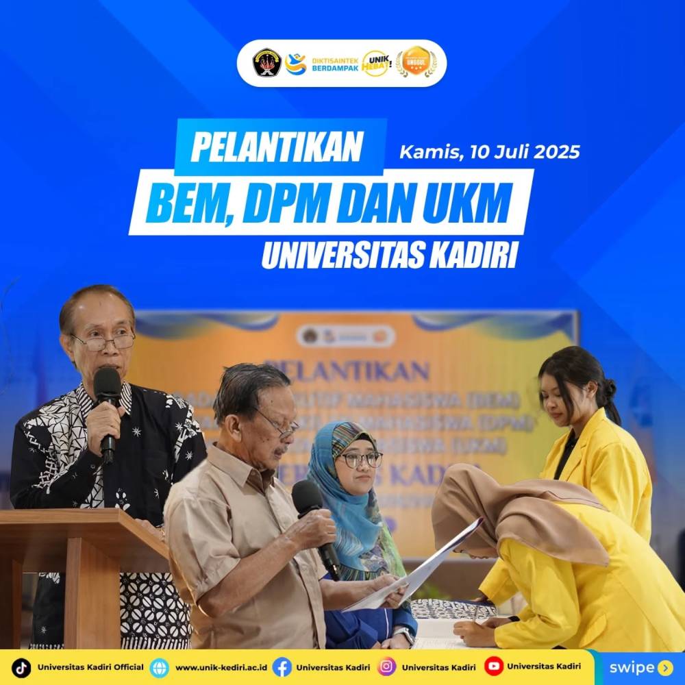 Pelantikan BEM, DPM, dan UKM Universitas Kadiri Tahun Akademik 2025/2026