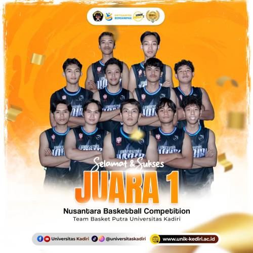 Tim Basket Putra Universitas Kadiri Raih Juara 1 Nusantara Basketball Competition