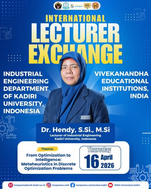 International Lecturer Exchange: Teknik Industri Universitas Kadiri Jalin Kolaborasi Akademik dengan India