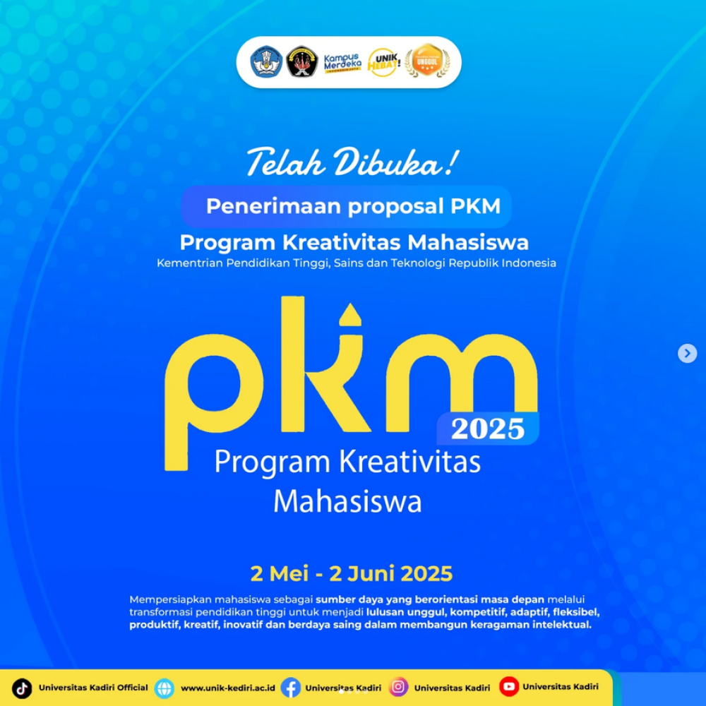 Telah Dibuka! Penerimaan Proposal Program Kreativitas Mahasiswa (PKM) 2025