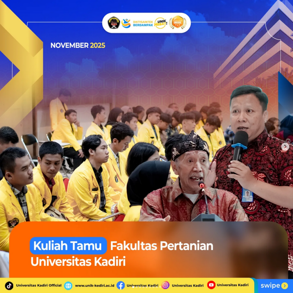 Kuliah Tamu Fakultas Pertanian Universitas Kadiri “Sinergi Riset, Konservasi, dan Informasi Iklim untuk Pertanian Berkelanjutan di Era Perubahan Iklim”