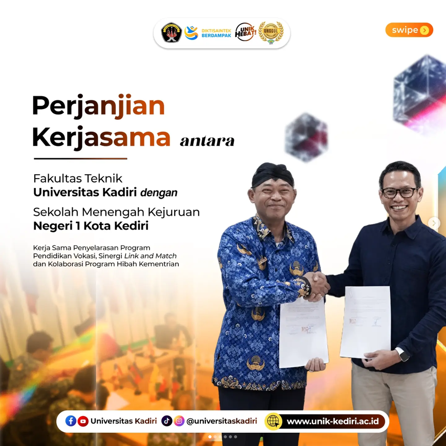 Fakultas Teknik Universitas Kadiri Jalin Kerja Sama dengan SMK Negeri 1 Kota Kediri