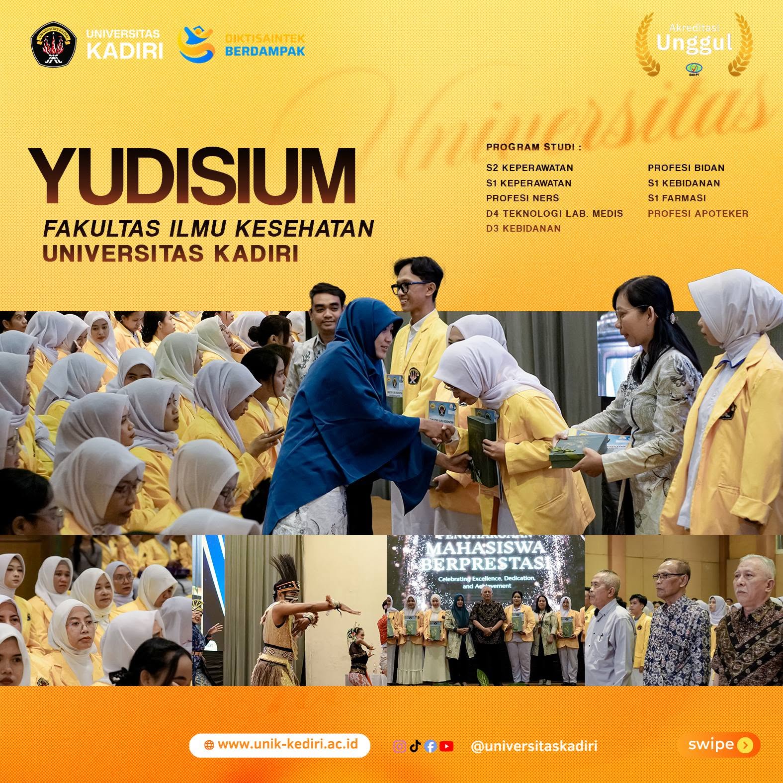 Yudisium Fakultas Ilmu Kesehatan Universitas Kadiri Kukuhkan 891 Lulusan, Siap Mengabdi untuk Masyarakat